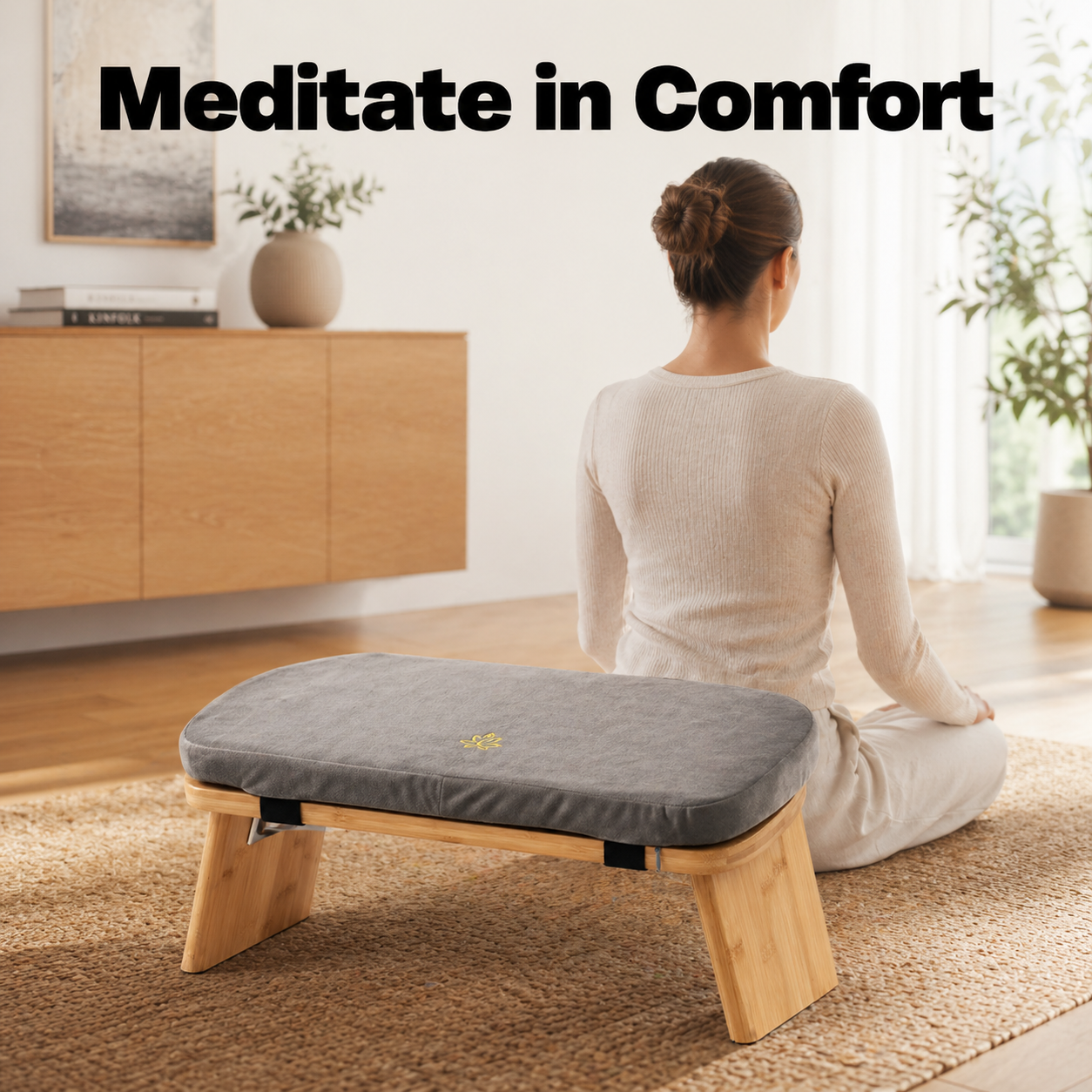 Estleys Folding Bamboo Meditation Bench with Carrying Bag