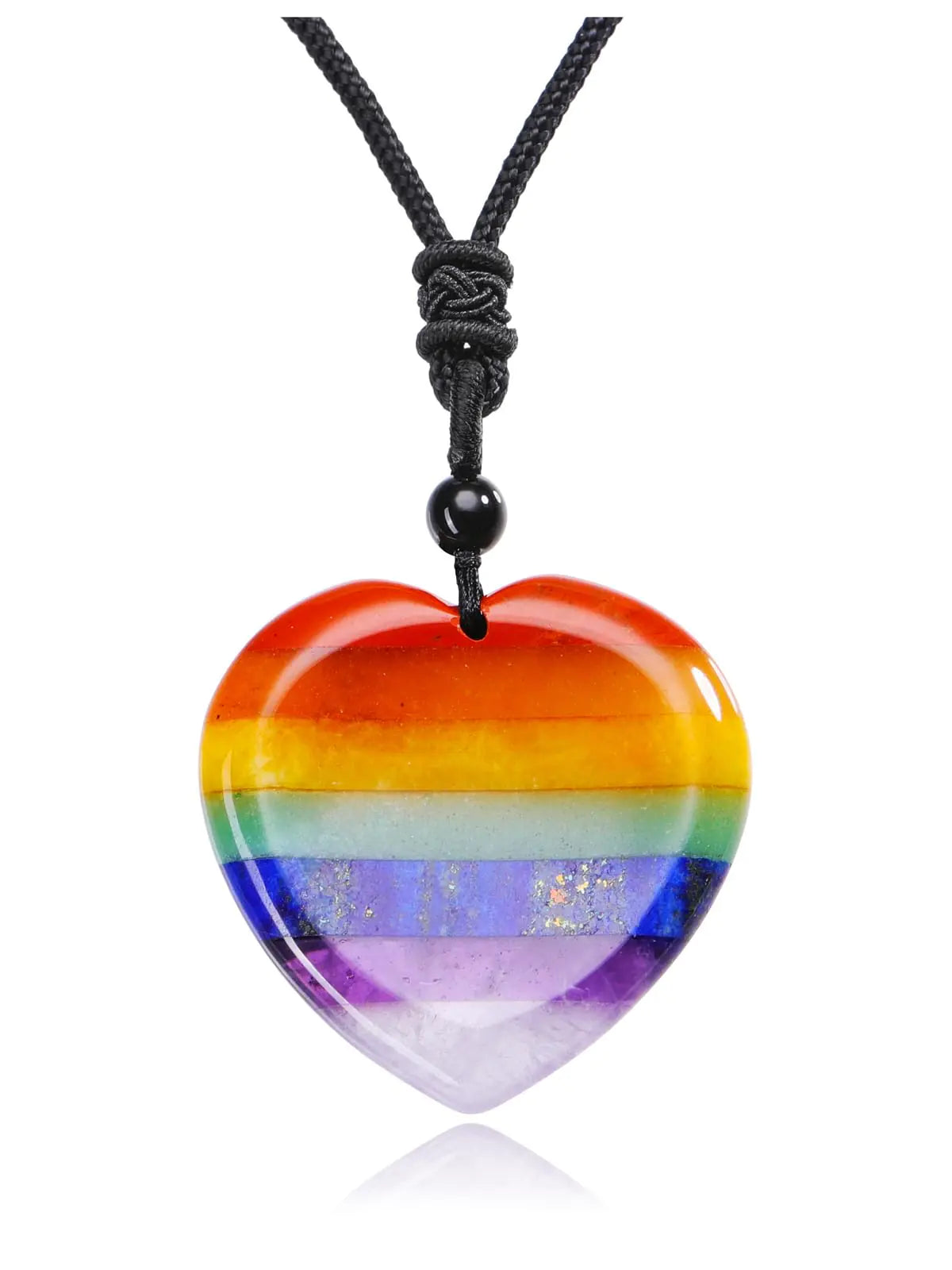 Jovivi 7 Chakra Healing Gemstone Necklace (28")