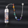 Mini Glass Wish Bottle with Chakra Pendulum Charm