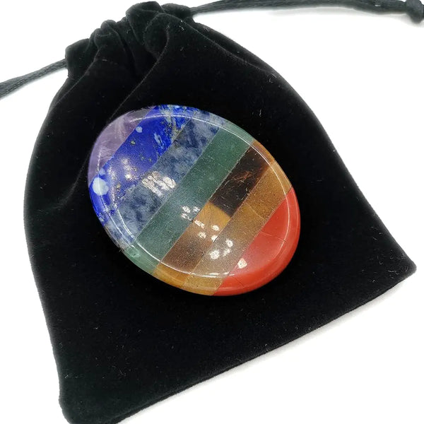 Handcrafted 7 Chakra Thumb Stone | Energy Balancing Meditation Crystal