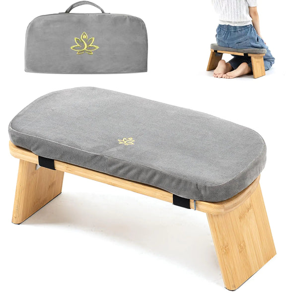 Estleys Folding Bamboo Meditation Bench with Carrying Bag