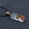 Men's Seven Chakra Crystal Pendant – Leather Cord Energy Necklace